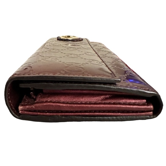 GUCCI GG Shine Guccissima Lovely Heart Continental Wallet Scarlatto with box - Picture 8 of 16